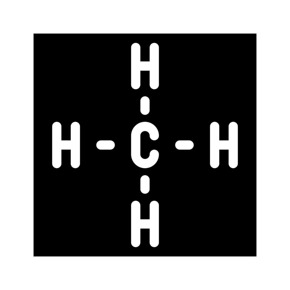 ilustração em vetor ícone glifo químico de biogás metano