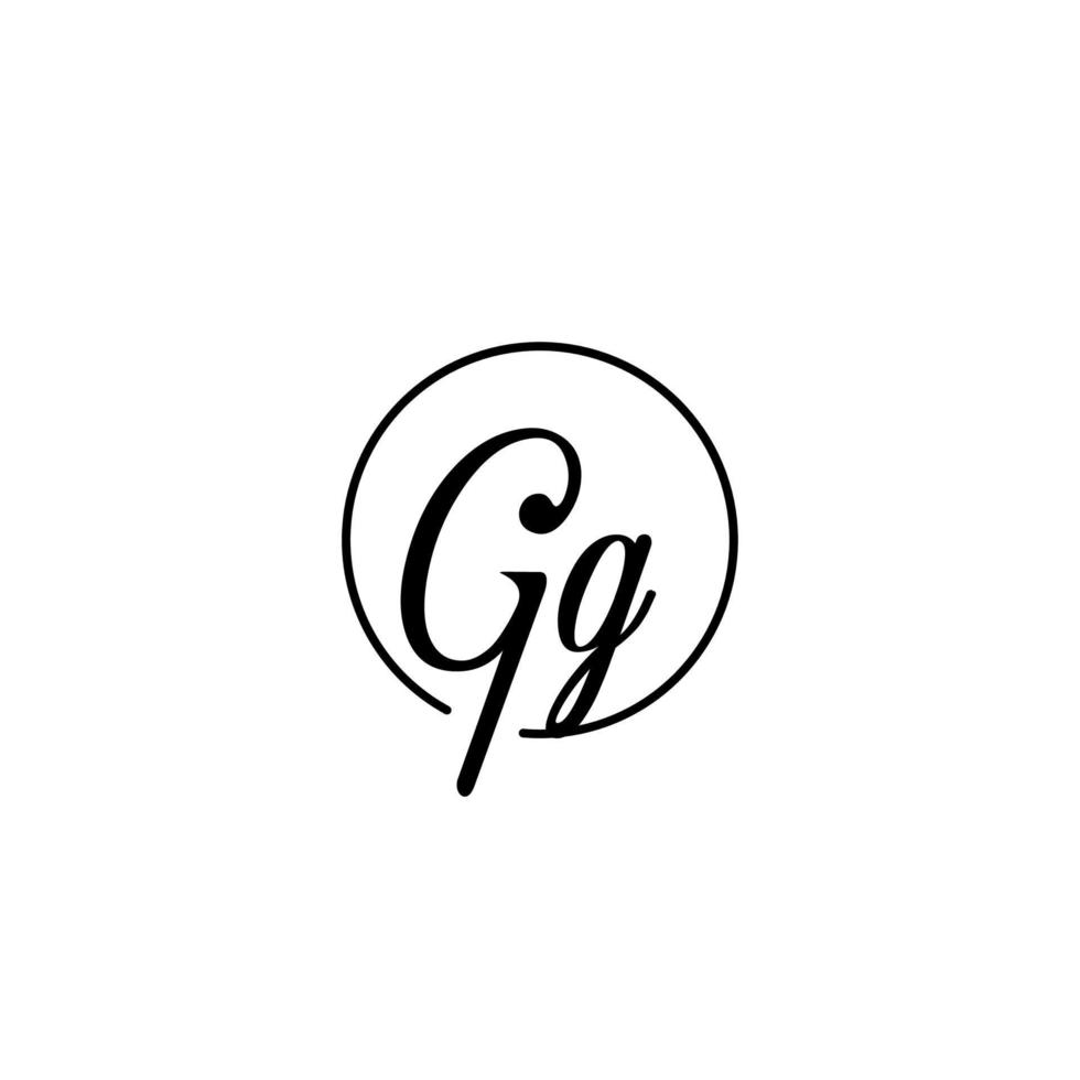 logotipo inicial do círculo gg melhor para beleza e moda no conceito feminino ousado vetor