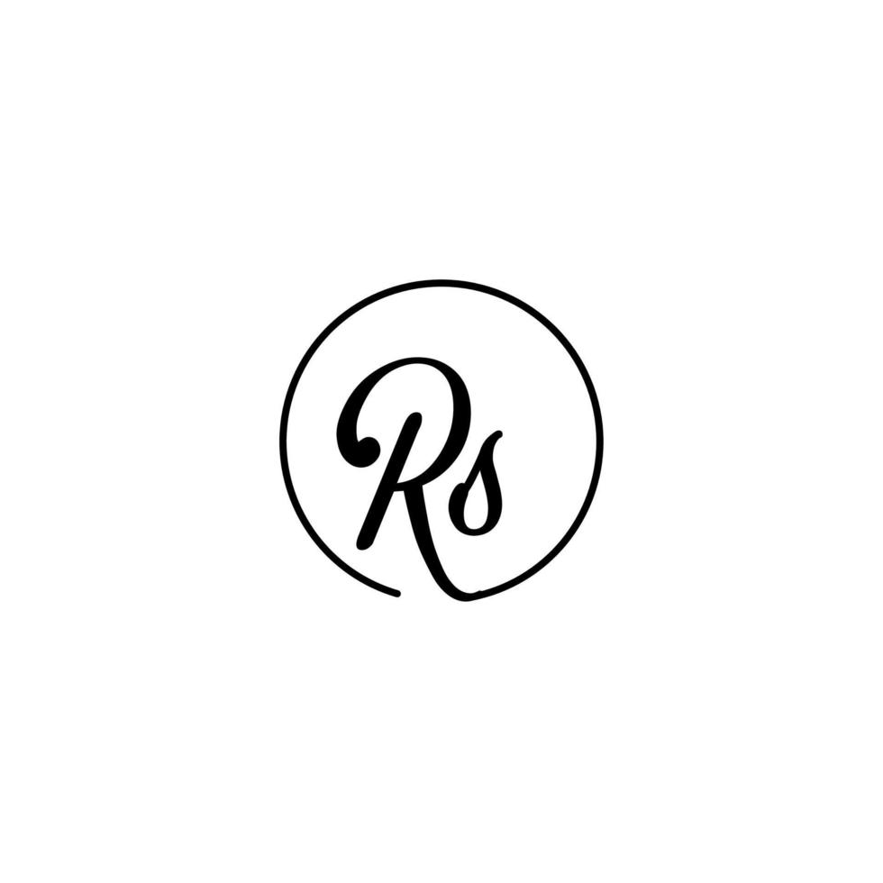 rs circle logo inicial melhor para beleza e moda no conceito feminino ousado vetor