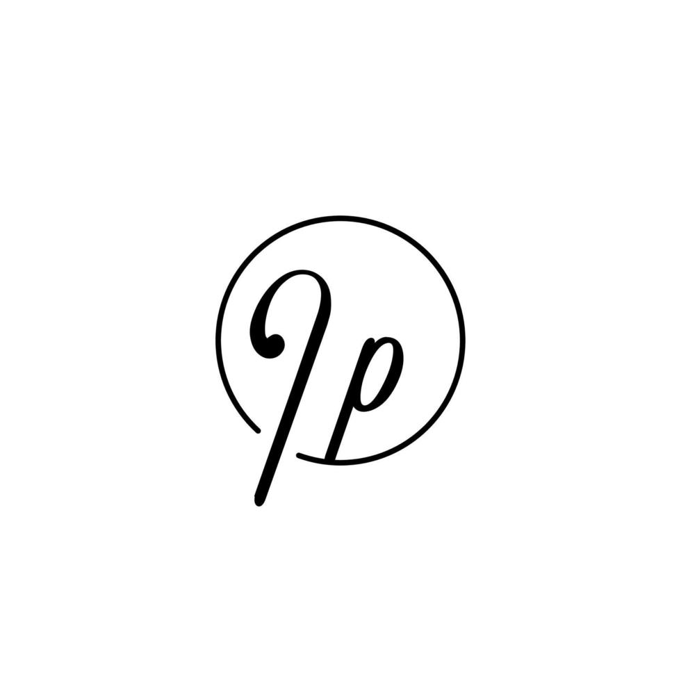 logotipo inicial do círculo ip melhor para beleza e moda no conceito feminino ousado vetor