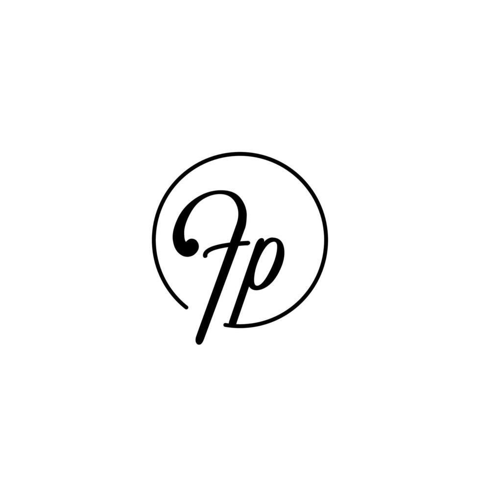 fp circle logotipo inicial melhor para beleza e moda no conceito feminino ousado vetor