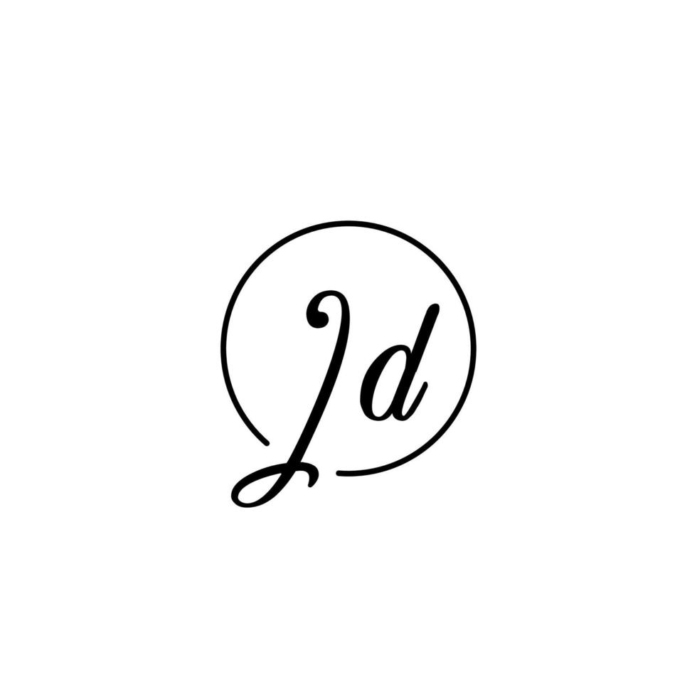 logotipo inicial do jd circle melhor para beleza e moda no conceito feminino ousado vetor