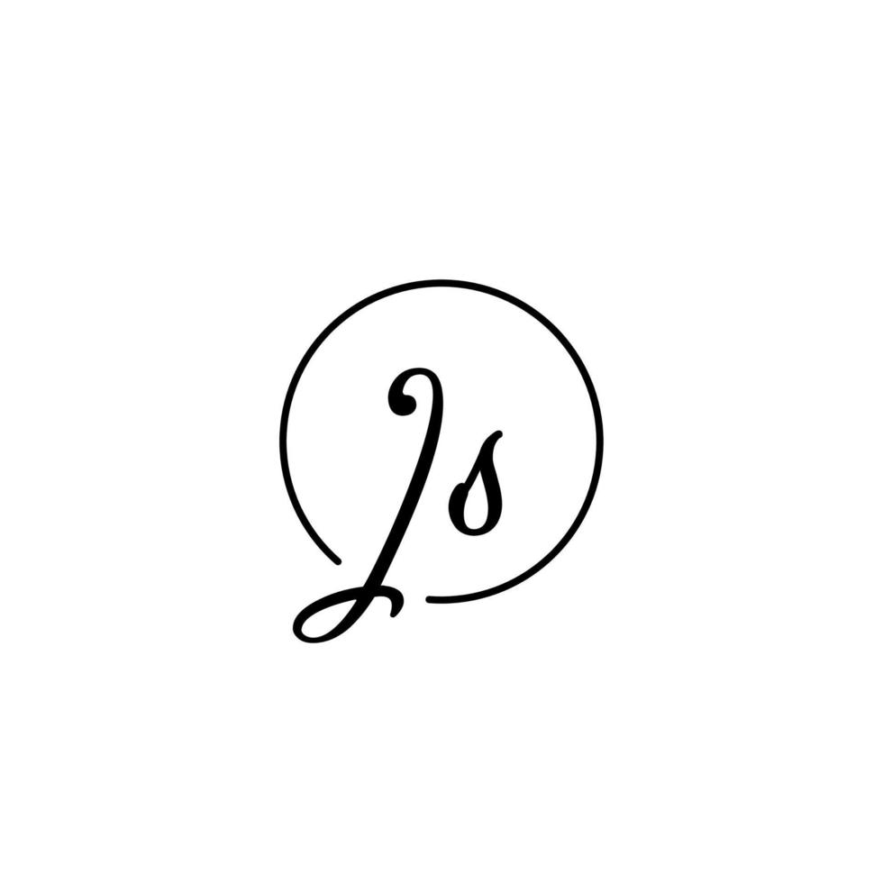 js circle logotipo inicial melhor para beleza e moda no conceito feminino ousado vetor