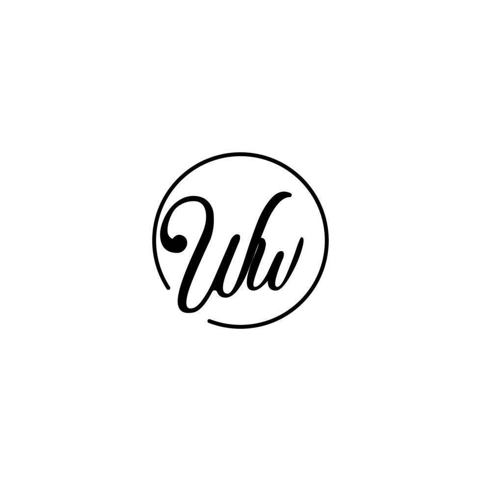 ww circle inicial logotipo melhor para beleza e moda no conceito feminino ousado vetor