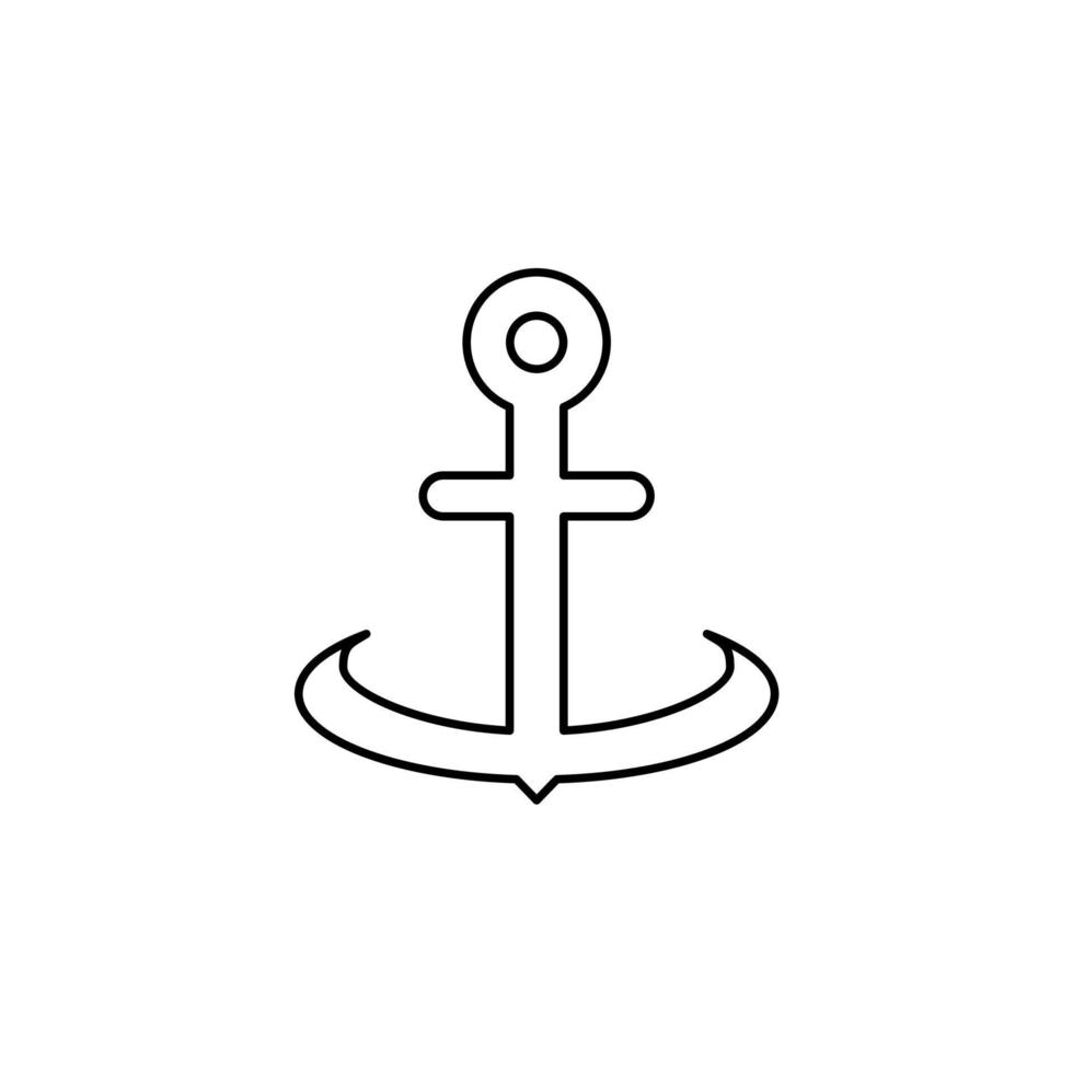 âncora, modelo de logotipo de ilustração de vetor de ícone de linha fina de porta. adequado para muitos propósitos.