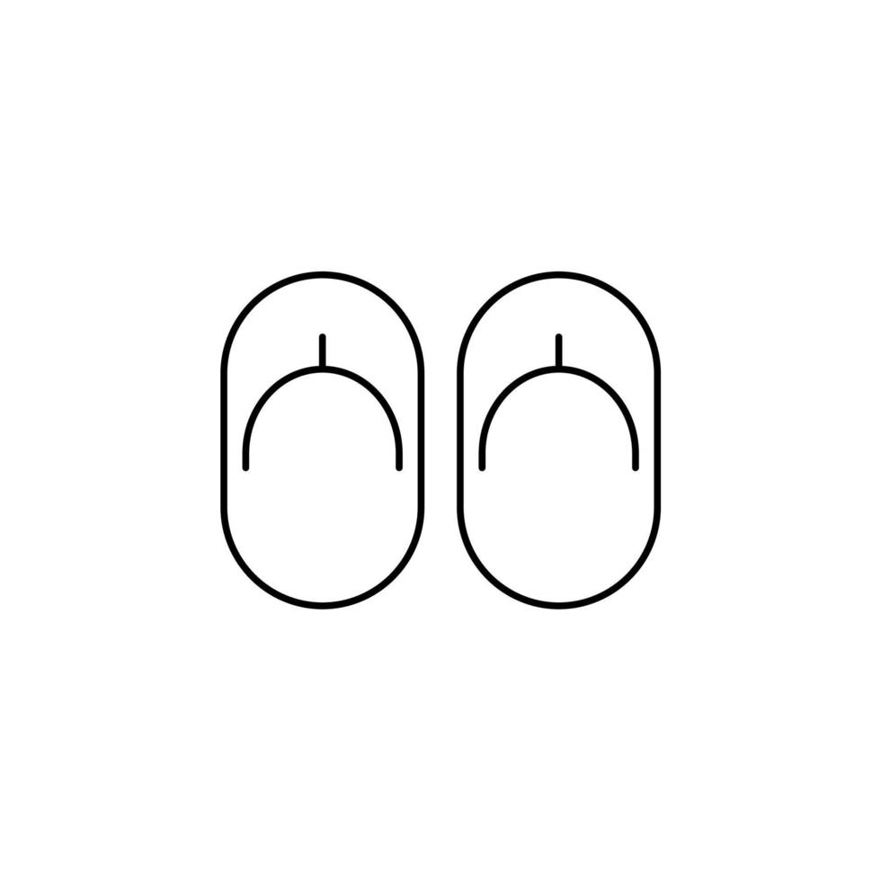 sandália, calçado, chinelo, modelo de logotipo de ilustração vetorial de ícone de linha fina de flip-flop. adequado para muitos propósitos. vetor