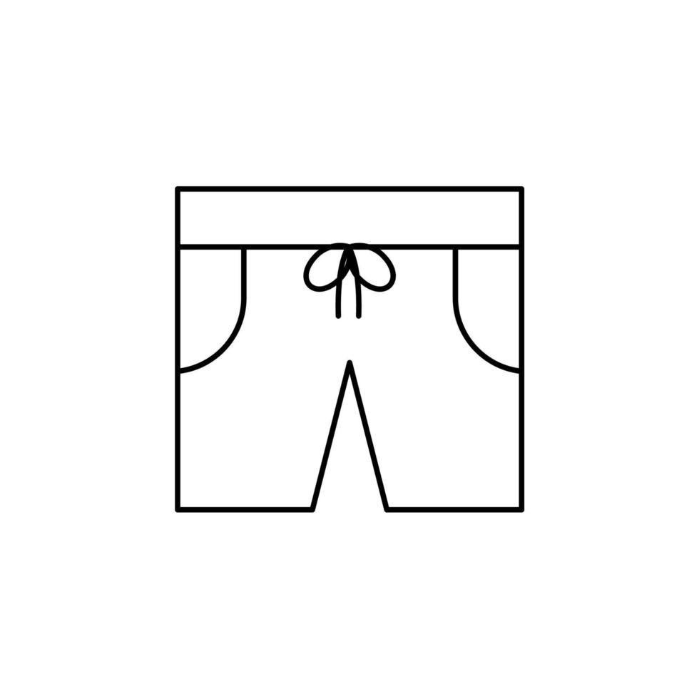 shorts, casual, calças modelo de logotipo de ilustração vetorial de ícone de linha fina. adequado para muitos propósitos. vetor