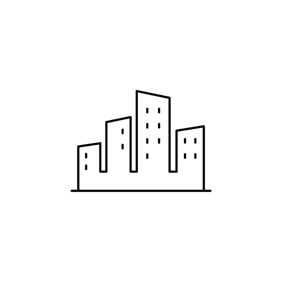 cidade, cidade, modelo de logotipo de ilustração vetorial de ícone de linha fina urbana. adequado para muitos propósitos. vetor