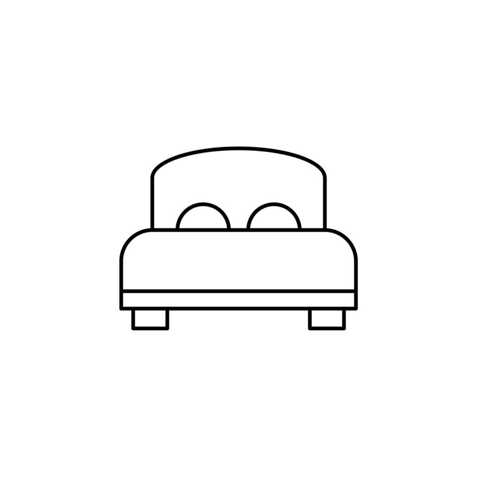 cama, modelo de logotipo de ilustração vetorial de ícone de linha fina de quarto. adequado para muitos propósitos. vetor
