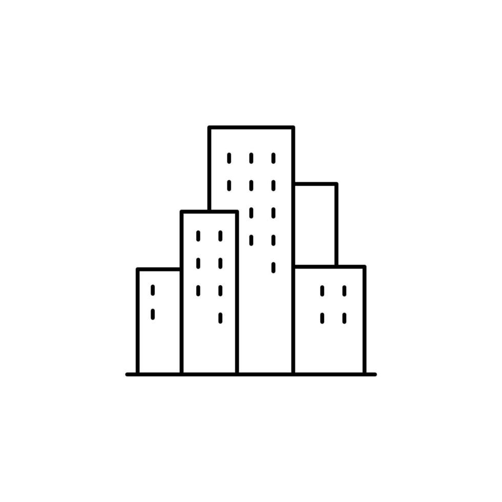 cidade, cidade, modelo de logotipo de ilustração vetorial de ícone de linha fina urbana. adequado para muitos propósitos. vetor