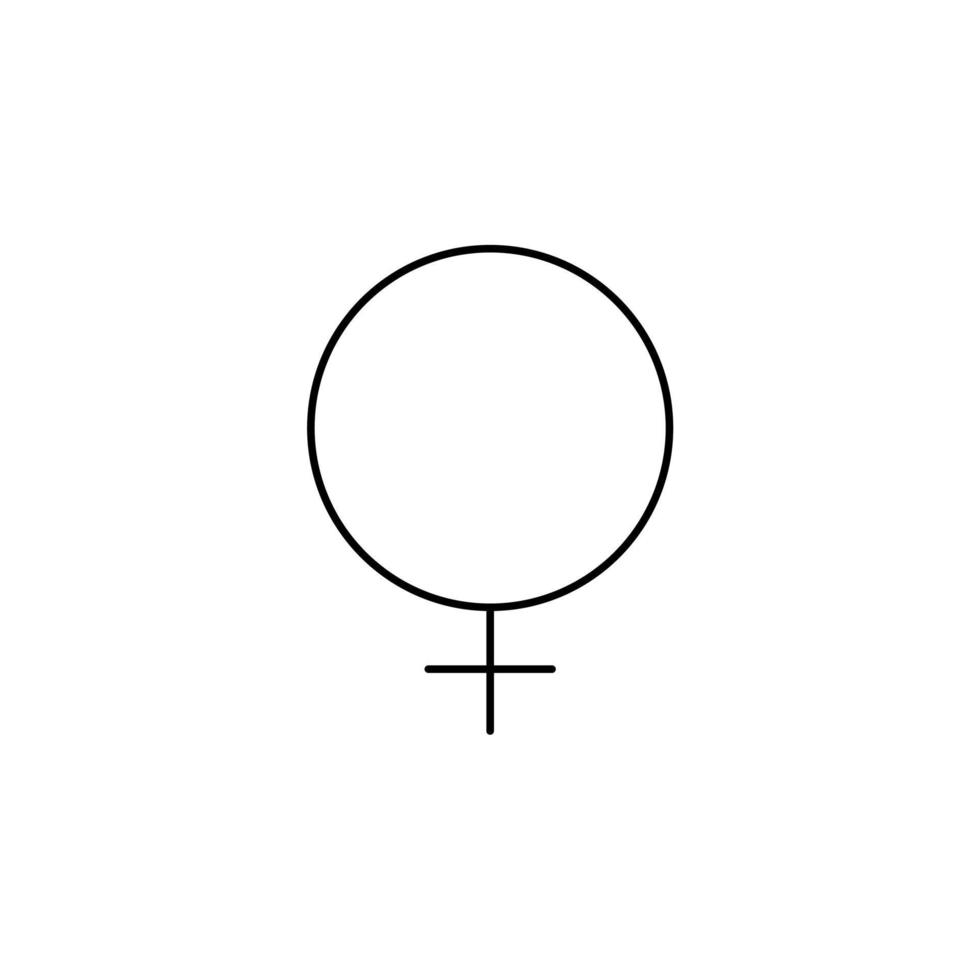 gênero, sinal, masculino, feminino, modelo de logotipo de ilustração vetorial de ícone de linha fina reta. adequado para muitos propósitos. vetor