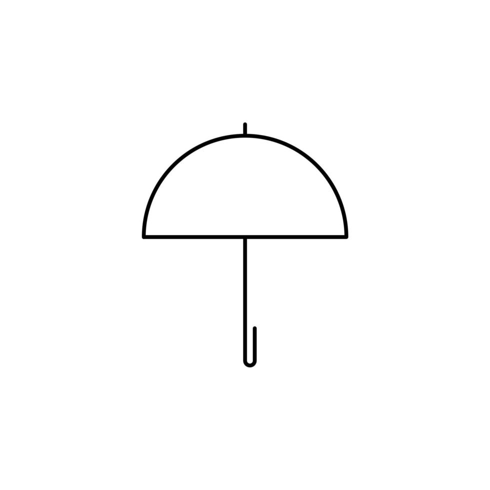 guarda-chuva, tempo, modelo de logotipo de ilustração vetorial de ícone de linha fina de proteção. adequado para muitos propósitos. vetor