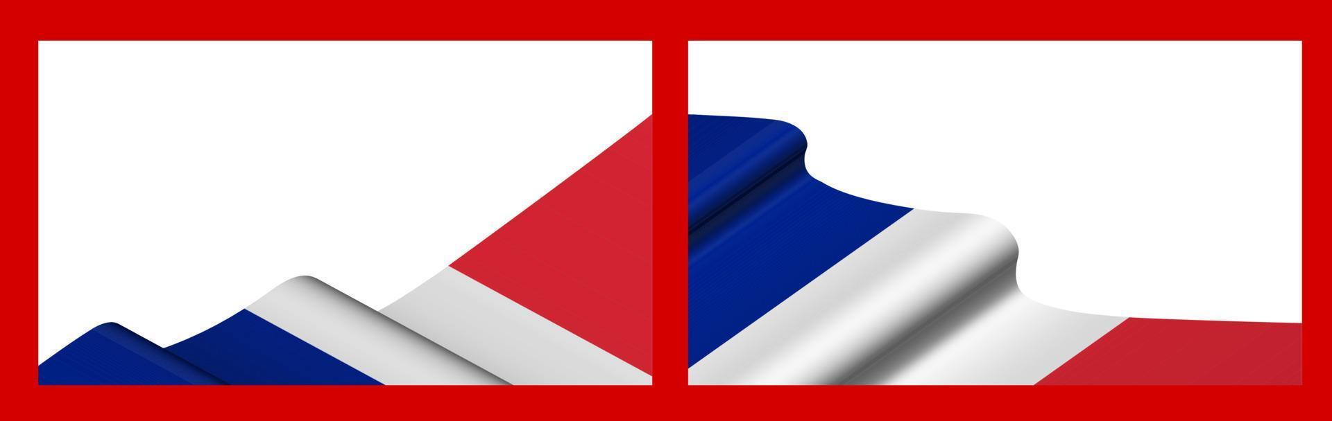 plano de fundo, modelo para design festivo. bandeira francesa balançando ao vento. vetor realista em fundo vermelho