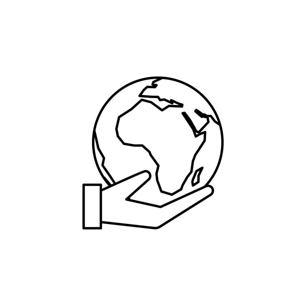 mundo, terra, modelo de logotipo de ilustração vetorial de ícone de linha fina global. adequado para muitos propósitos. vetor