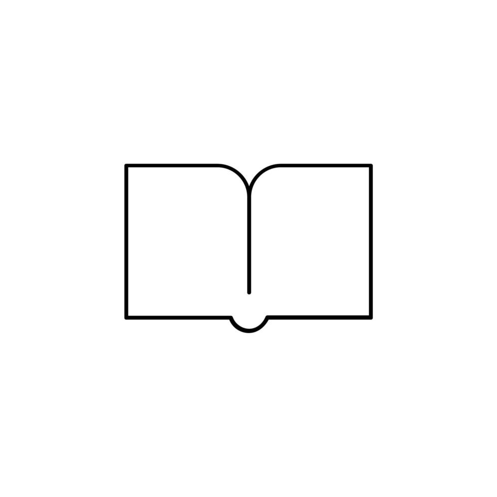 livro, leia, biblioteca, estude o modelo de logotipo de ilustração vetorial de ícone de linha fina. adequado para muitos propósitos. vetor
