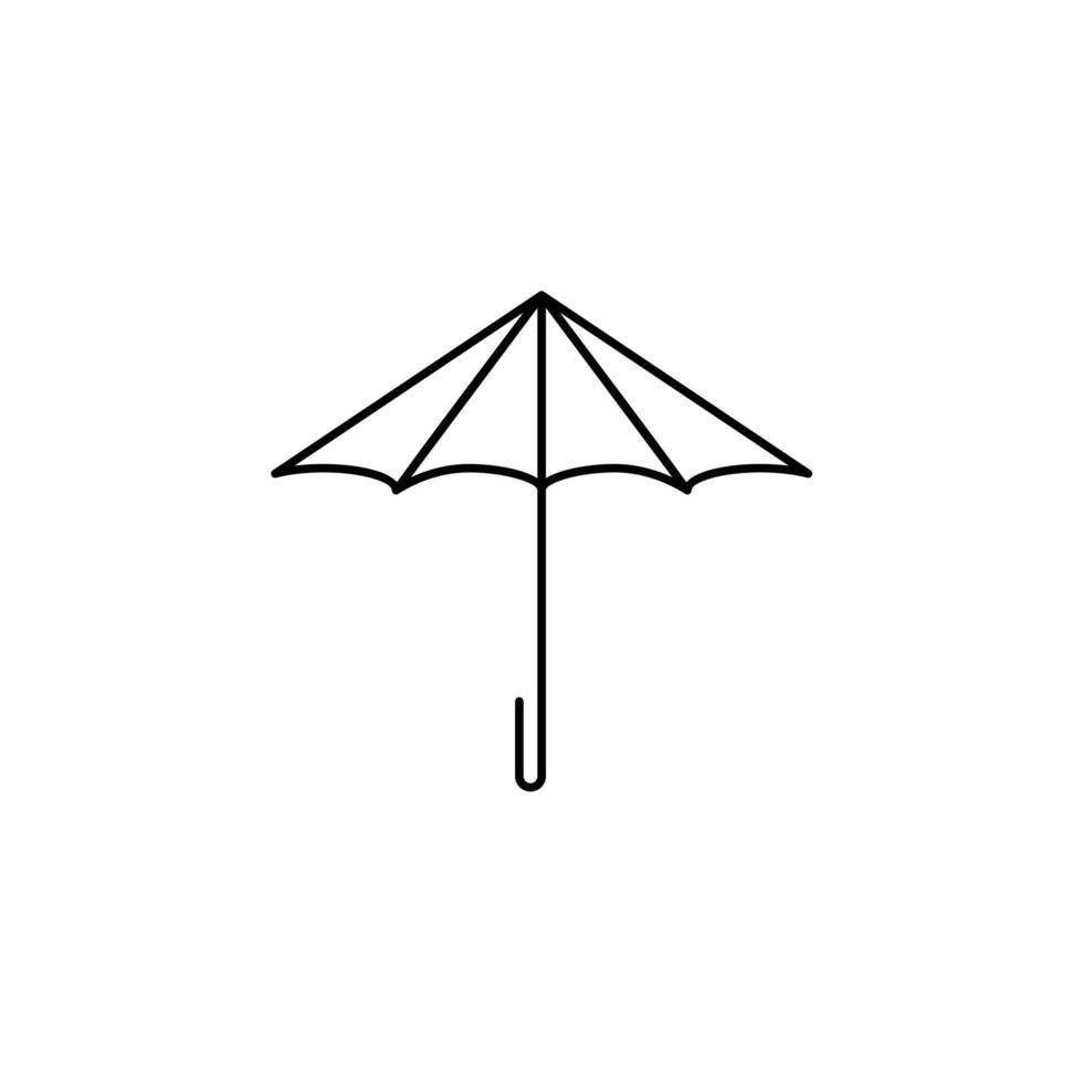 guarda-chuva, tempo, modelo de logotipo de ilustração vetorial de ícone de linha fina de proteção. adequado para muitos propósitos. vetor