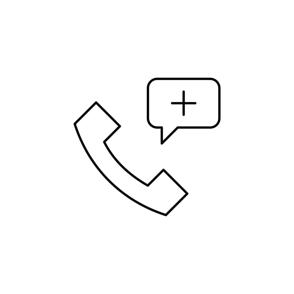 chamada, centro, modelo de logotipo de ilustração vetorial de ícone de linha fina de telefone. adequado para muitos propósitos. vetor