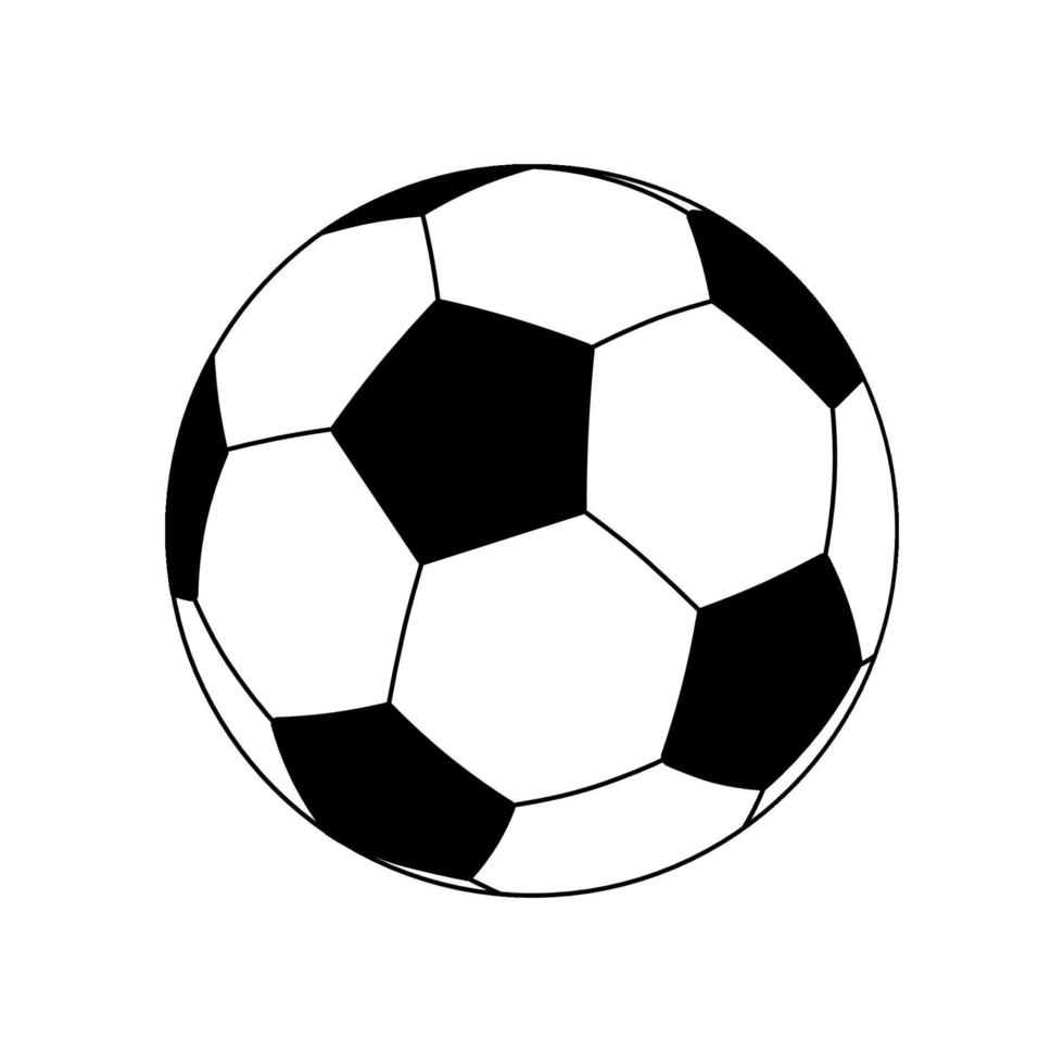 bola de futebol clássico preto e branco em um estilo simples. vetor isolado no fundo branco