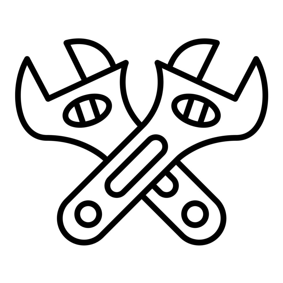 ícone de linha de chave cruzada vetor