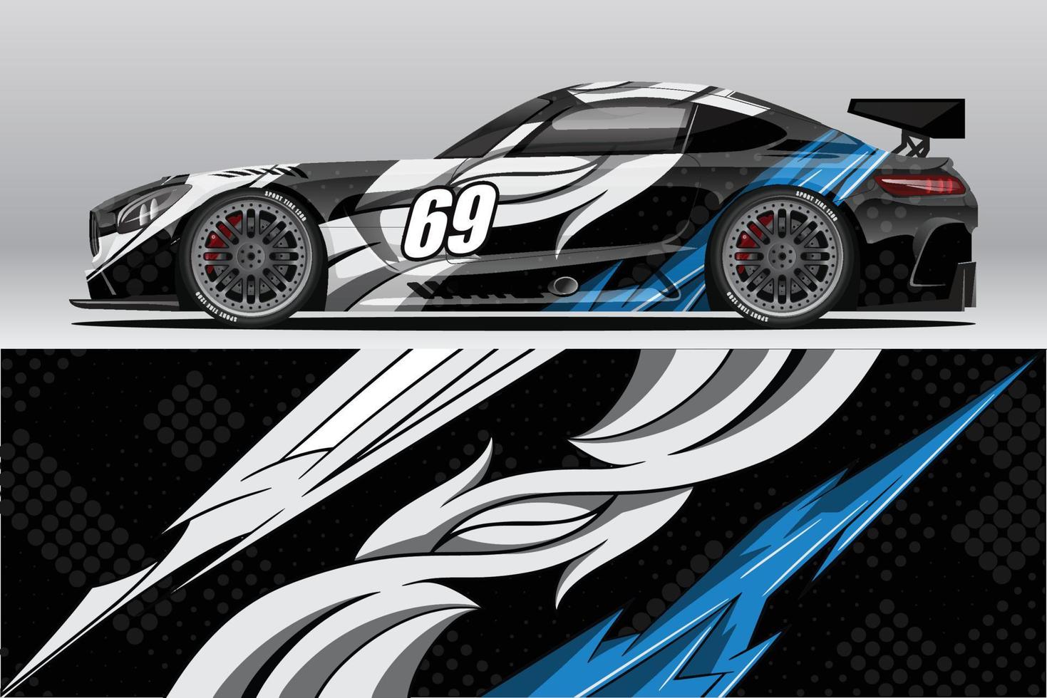 design de adesivo de envoltório de carro de corrida abstrato e fundo esportivo para uso diário de corrida ou adesivos de vinil de carro vetor