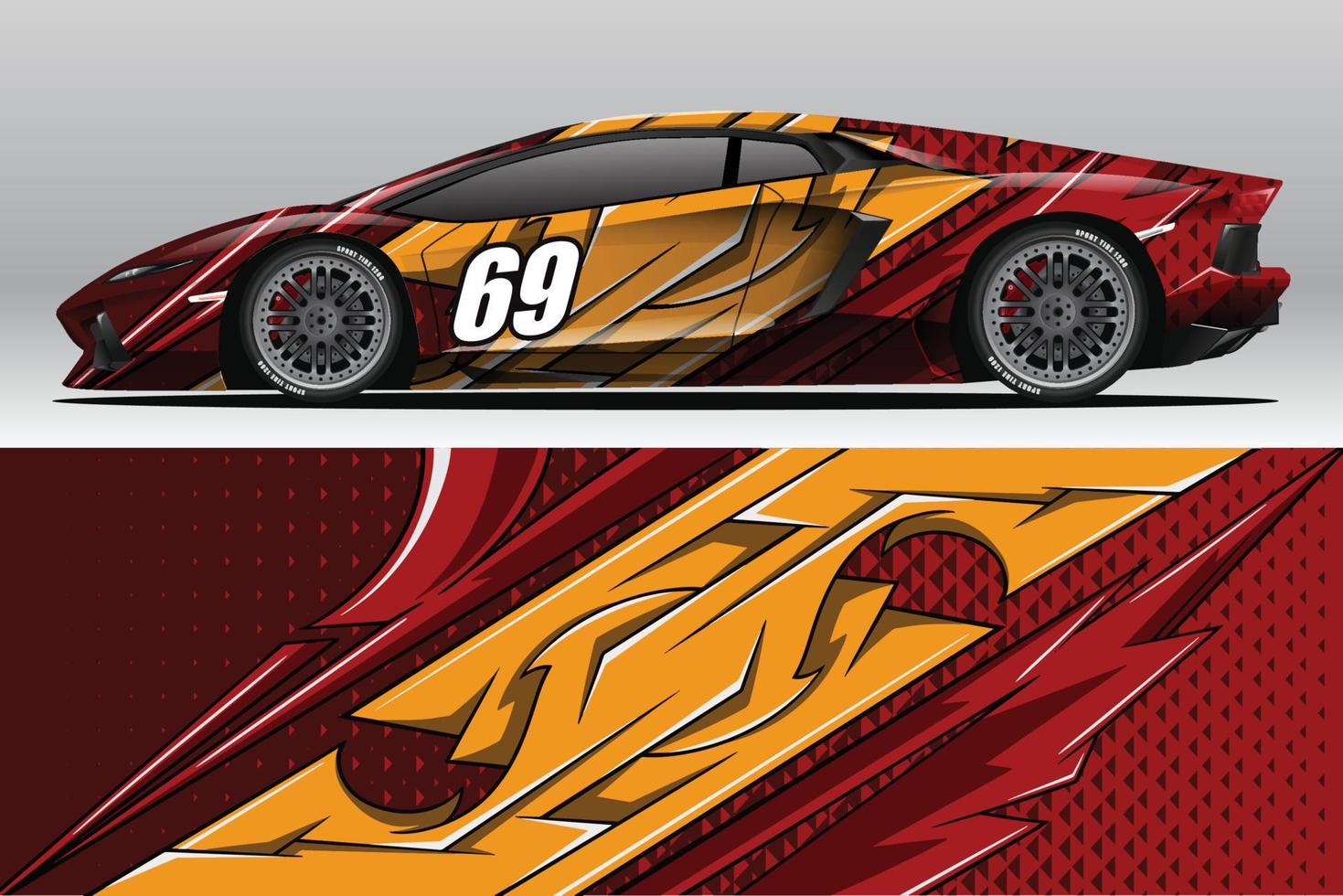 design de adesivo de envoltório de carro de corrida abstrato e fundo esportivo para uso diário de corrida ou adesivos de vinil de carro vetor