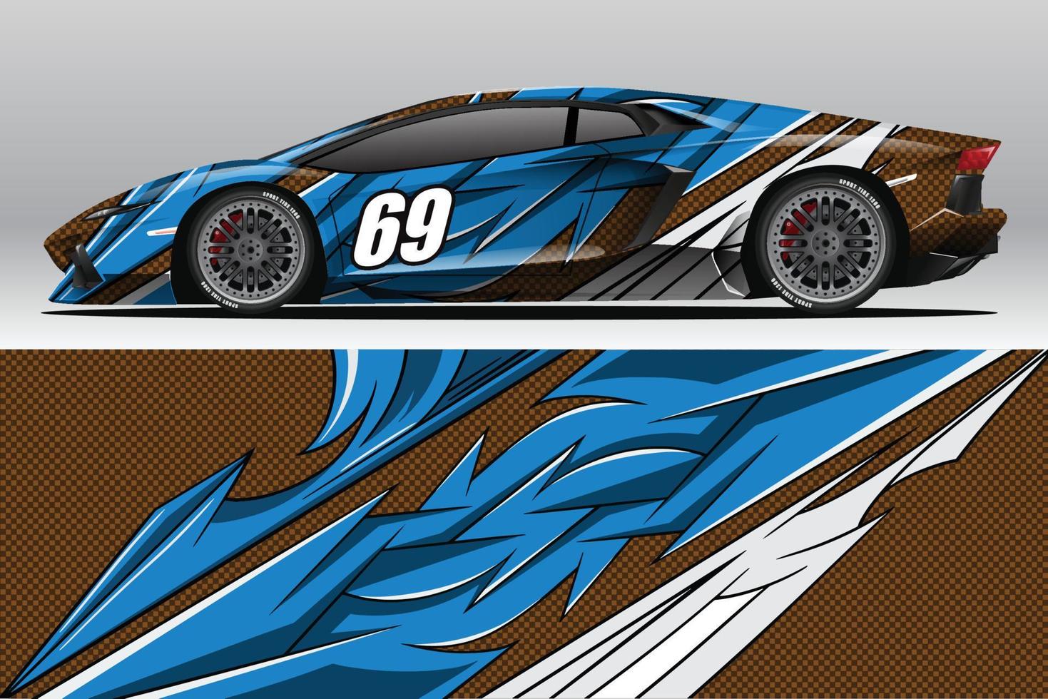 design de adesivo de envoltório de carro de corrida abstrato e fundo esportivo para uso diário de corrida ou adesivos de vinil de carro vetor