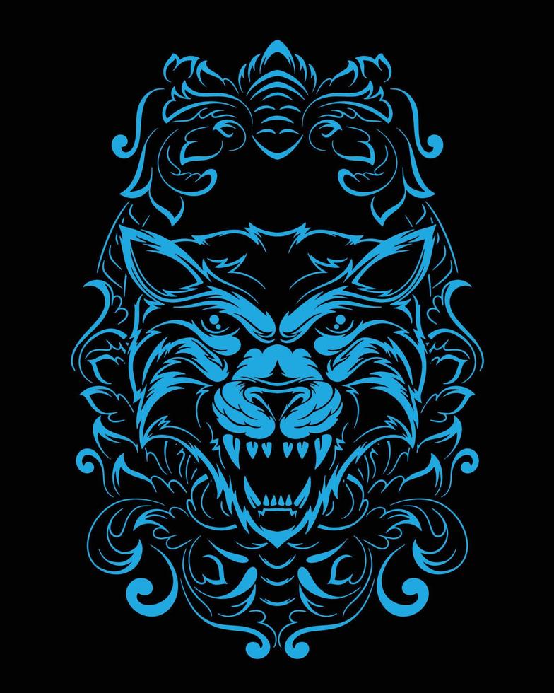 ilustração de arte de tigre e design de camiseta vetor premium
