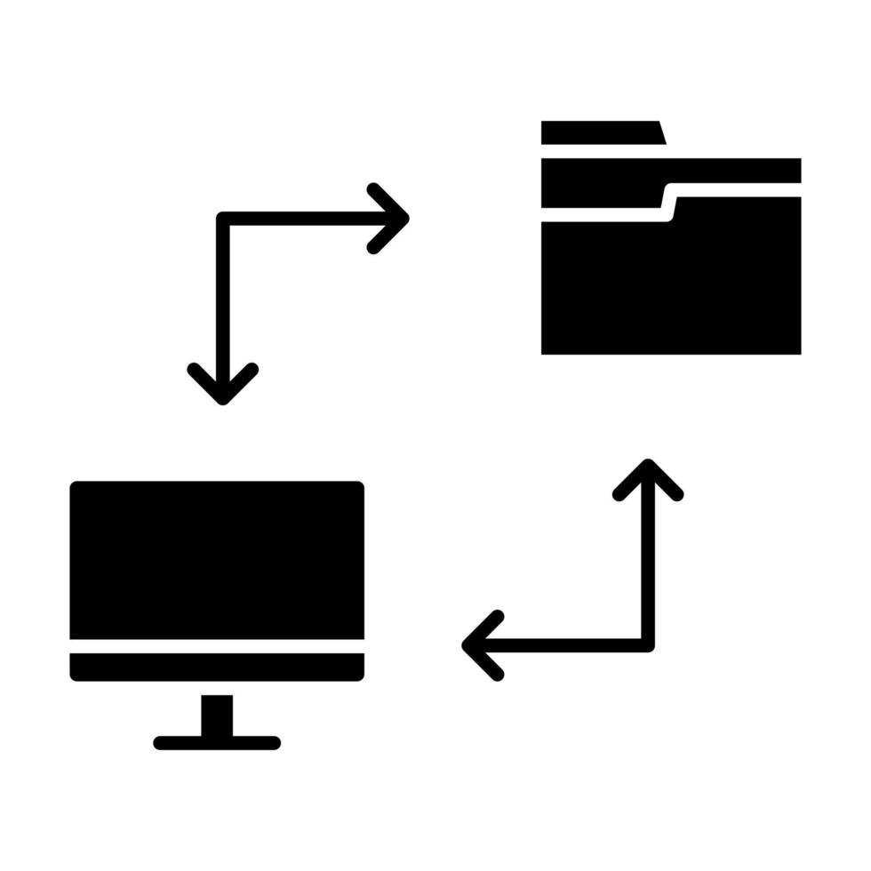 ícone de glifo de transferência de arquivo vetor