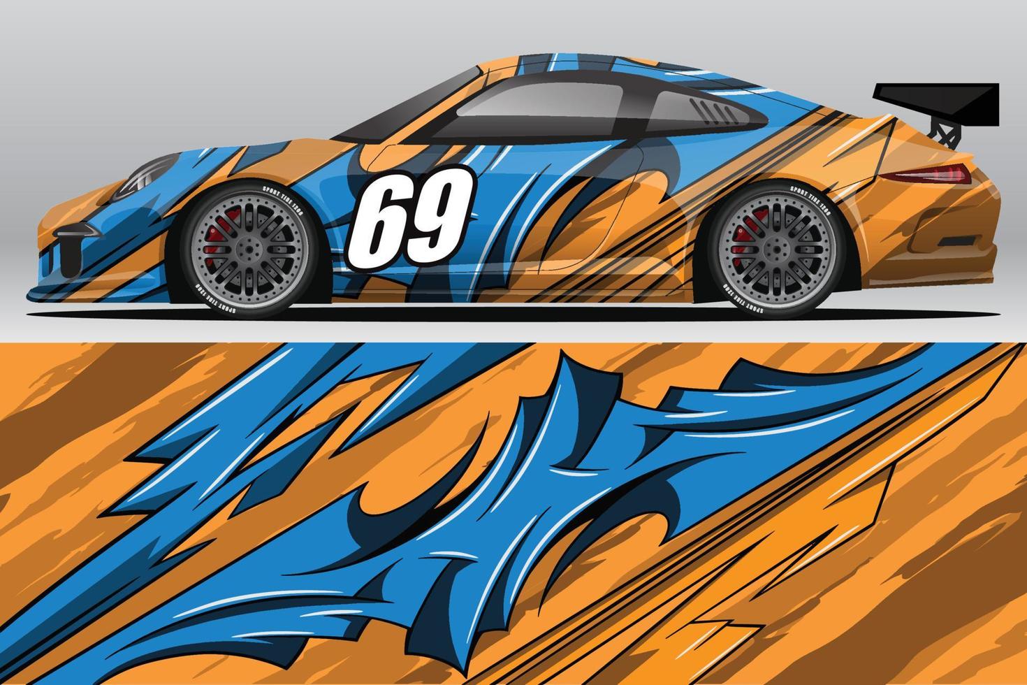 design de adesivo de envoltório de carro de corrida abstrato e fundo esportivo para uso diário de corrida ou adesivos de vinil de carro vetor