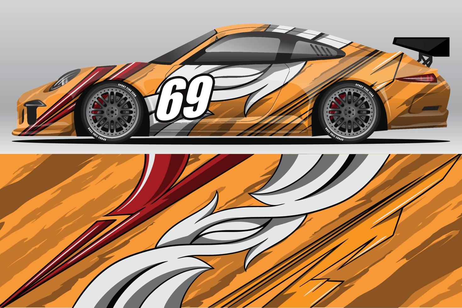 design de adesivo de envoltório de carro de corrida abstrato e fundo esportivo para uso diário de corrida ou adesivos de vinil de carro vetor