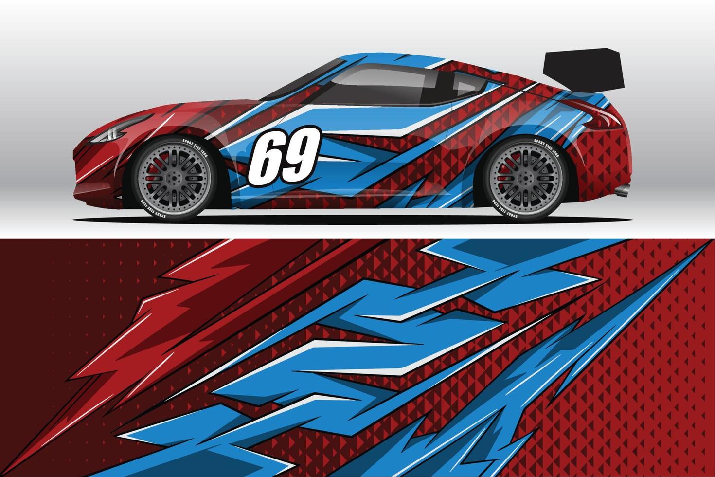 design de adesivo de envoltório de carro de corrida abstrato e fundo esportivo para uso diário de corrida ou adesivos de vinil de carro vetor