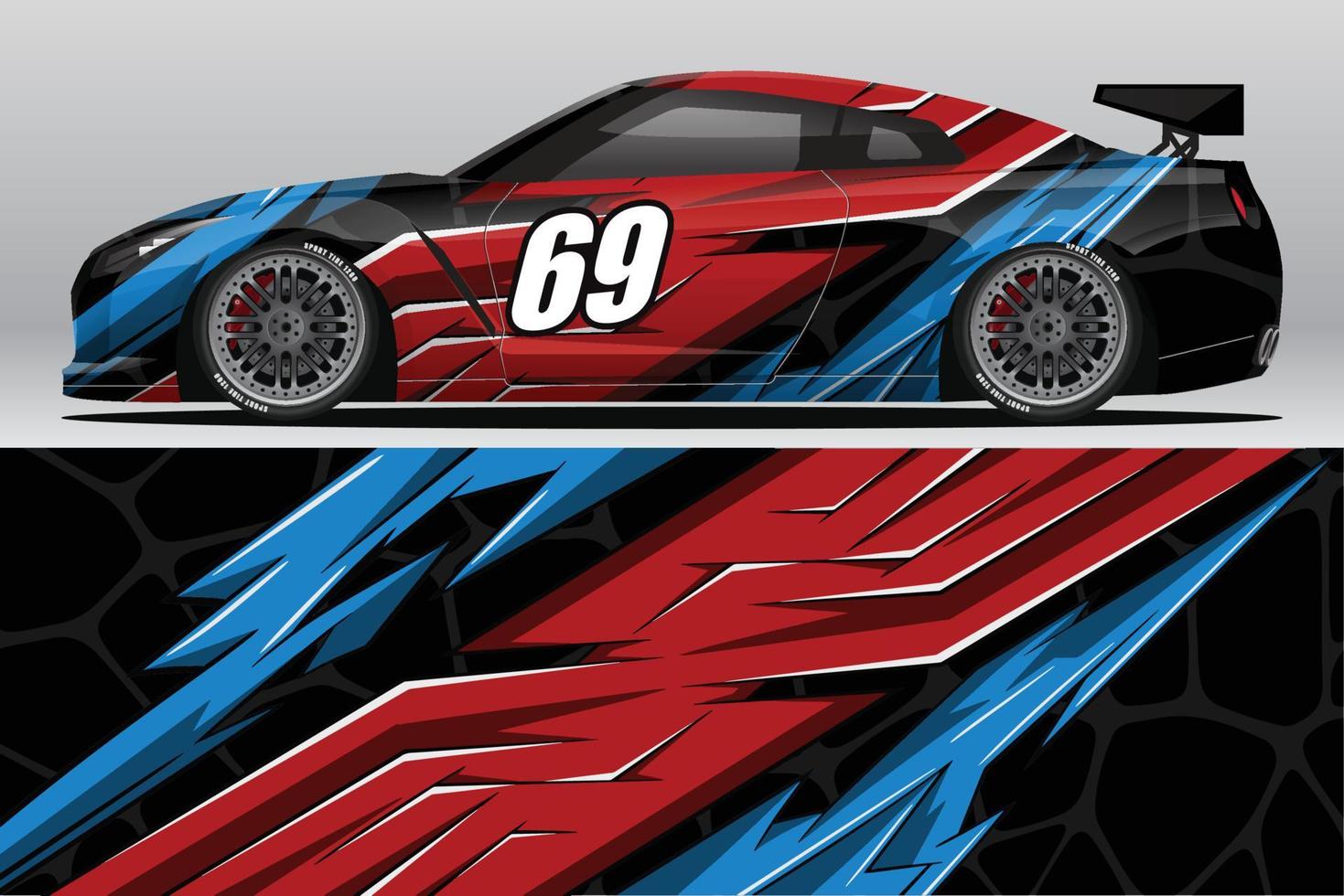 design de adesivo de envoltório de carro de corrida abstrato e fundo esportivo para uso diário de corrida ou adesivos de vinil de carro vetor