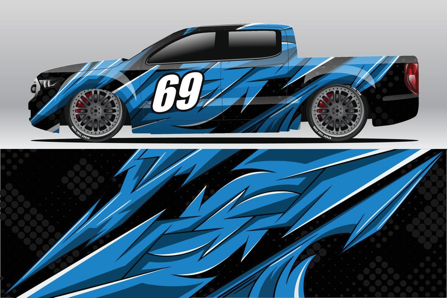 design de adesivo de envoltório de carro de corrida abstrato e fundo esportivo para uso diário de corrida ou adesivos de vinil de carro vetor