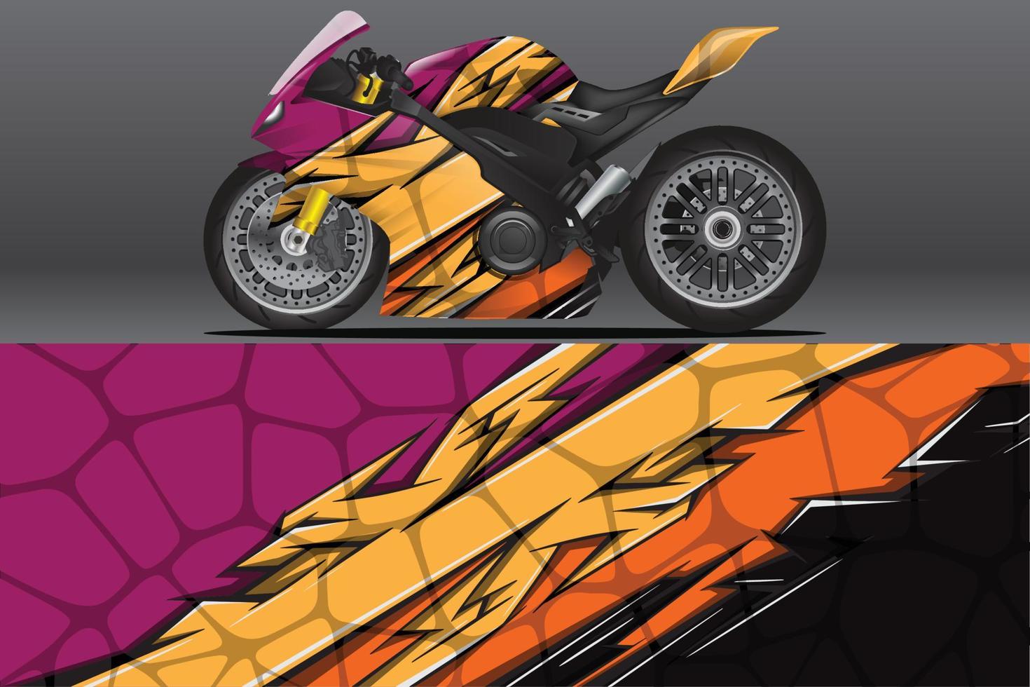 decalque de envoltório de motocicleta abstrato e design de adesivo de vinil vetor