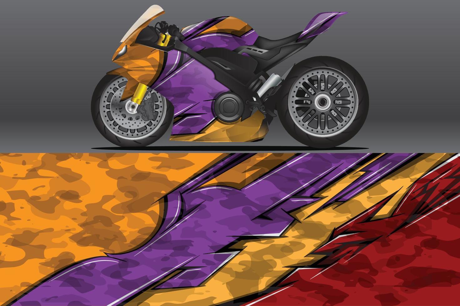 decalque de envoltório de motocicleta abstrato e design de adesivo de vinil vetor