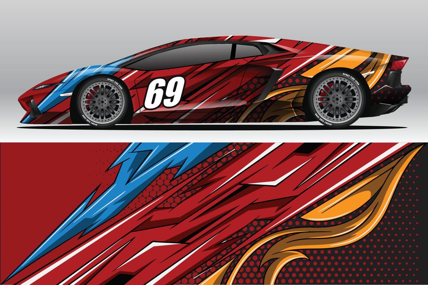 design de adesivo de envoltório de carro de corrida abstrato e fundo esportivo para uso diário de corrida ou adesivos de vinil de carro vetor