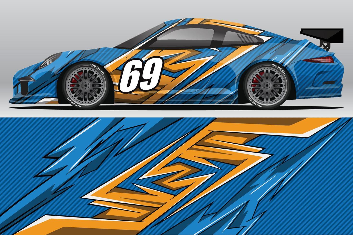 design de adesivo de envoltório de carro de corrida abstrato e fundo esportivo para uso diário de corrida ou adesivos de vinil de carro vetor