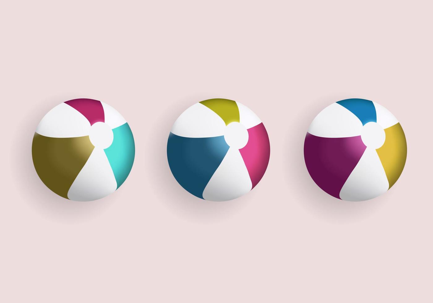 ilustrações coloridas de bolas de praia vetoriais vetor