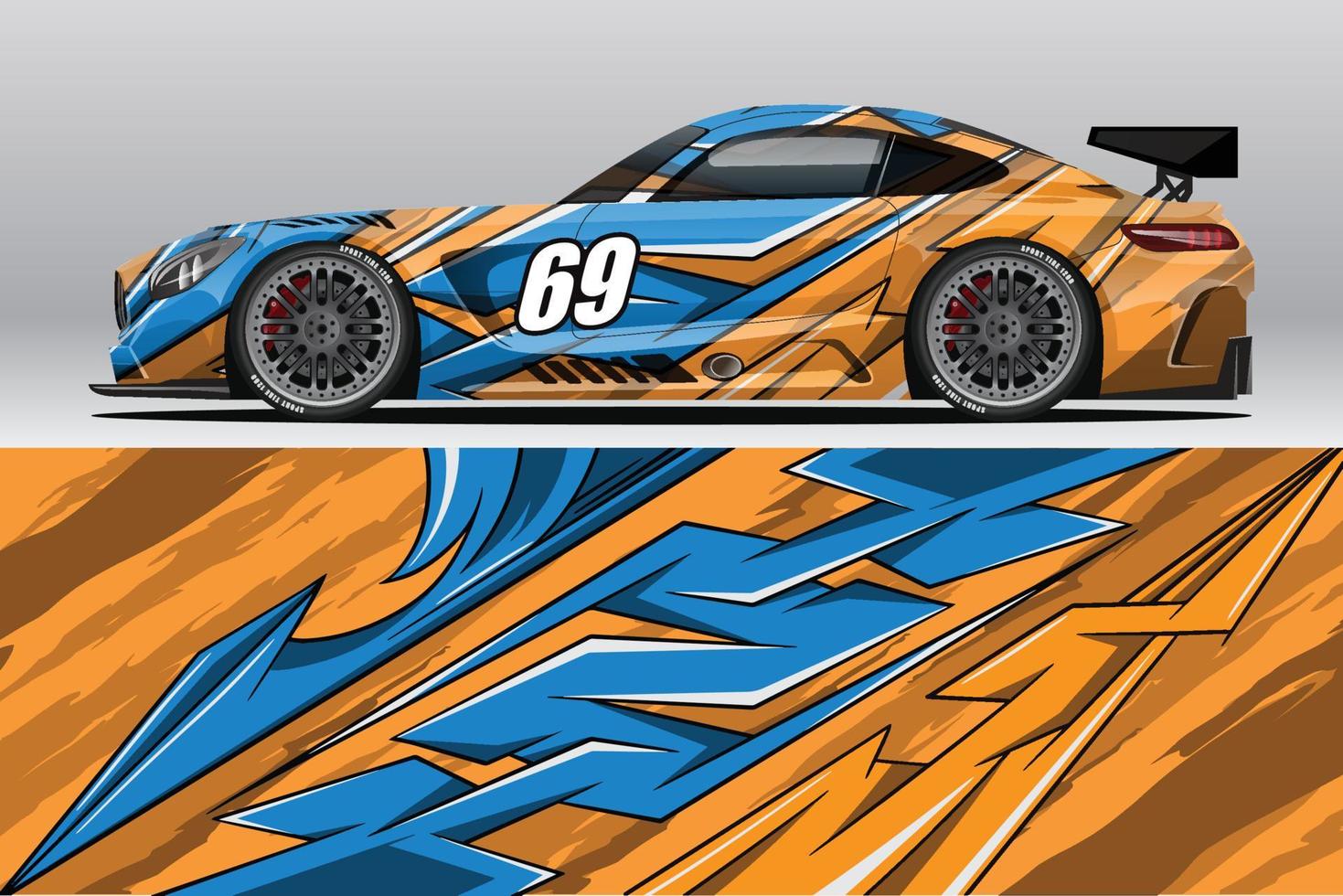 design de adesivo de envoltório de carro de corrida abstrato e fundo esportivo para uso diário de corrida ou adesivos de vinil de carro vetor