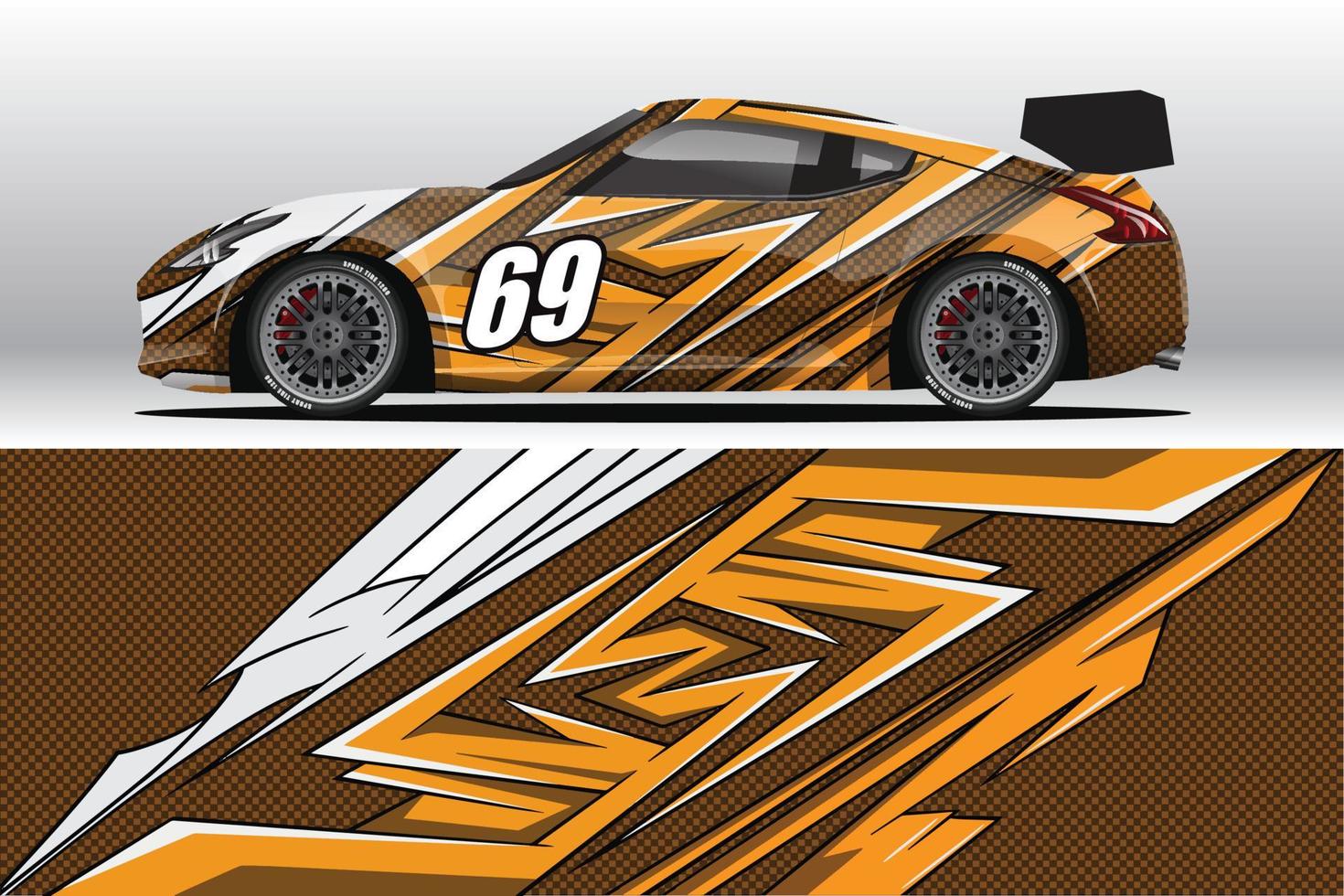 design de adesivo de envoltório de carro de corrida abstrato e fundo esportivo para uso diário de corrida ou adesivos de vinil de carro vetor