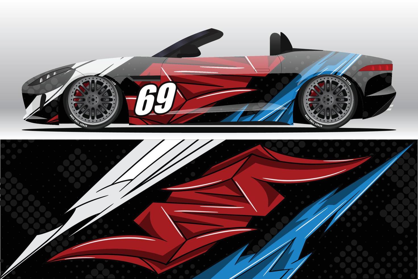 design de adesivo de envoltório de carro de corrida abstrato e fundo esportivo para uso diário de corrida ou adesivos de vinil de carro vetor