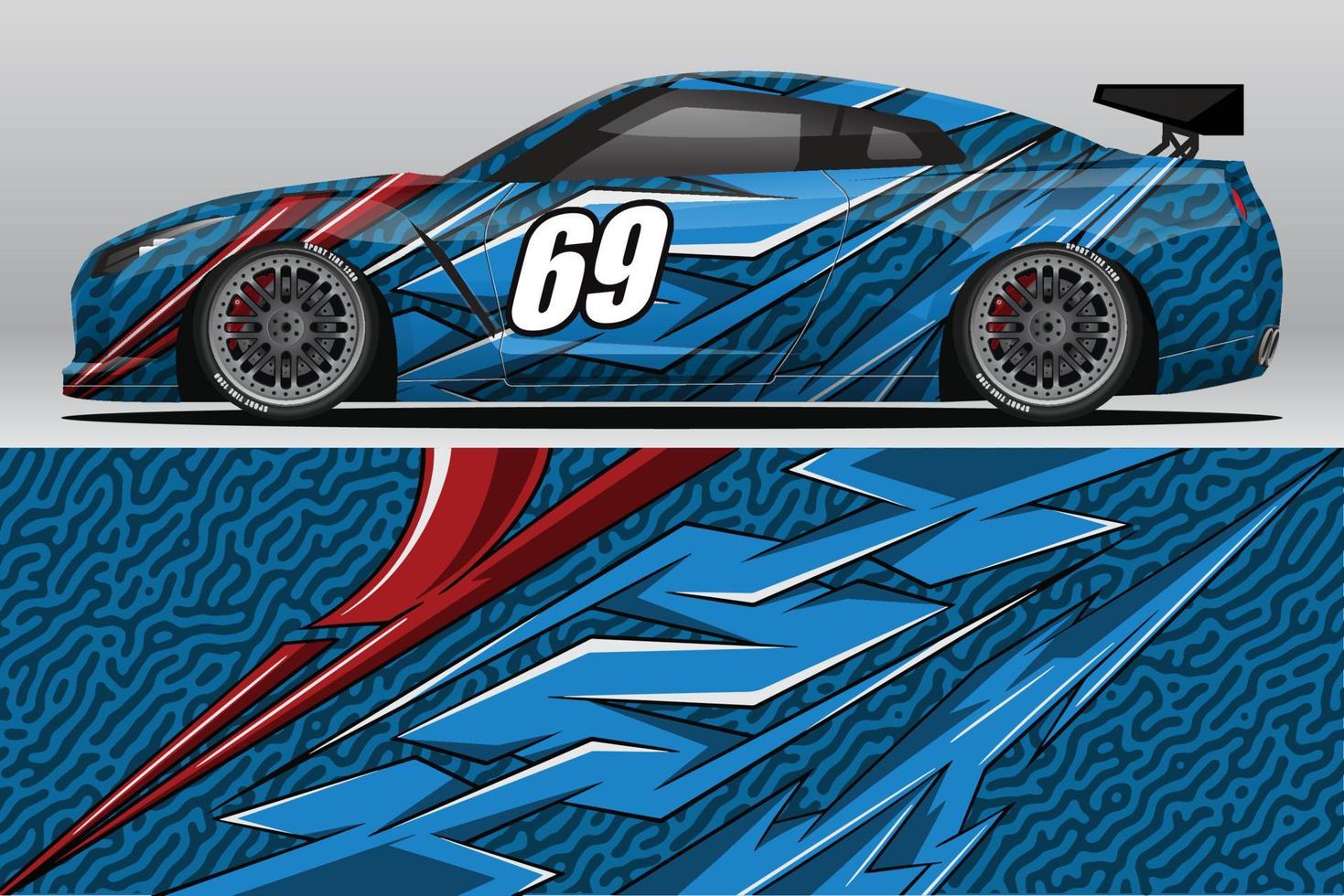 design de adesivo de envoltório de carro de corrida abstrato e fundo esportivo para uso diário de corrida ou adesivos de vinil de carro vetor