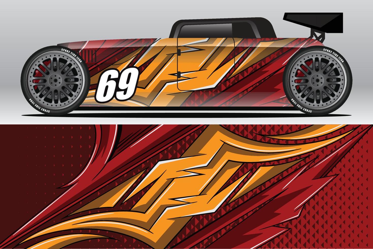 design de adesivo de envoltório de carro de corrida abstrato e fundo esportivo para uso diário de corrida ou adesivos de vinil de carro vetor