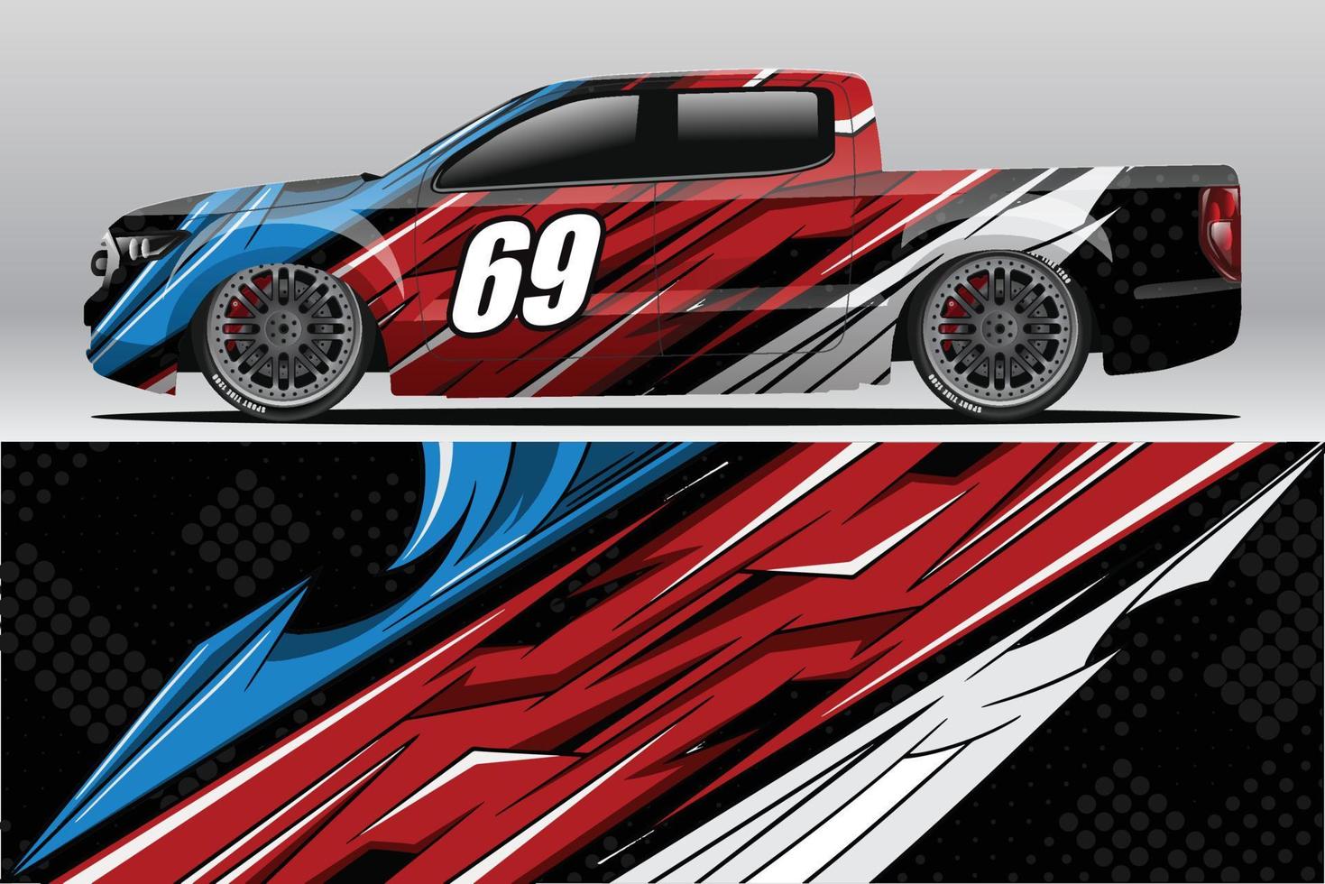 design de adesivo de envoltório de carro de corrida abstrato e fundo esportivo para uso diário de corrida ou adesivos de vinil de carro vetor