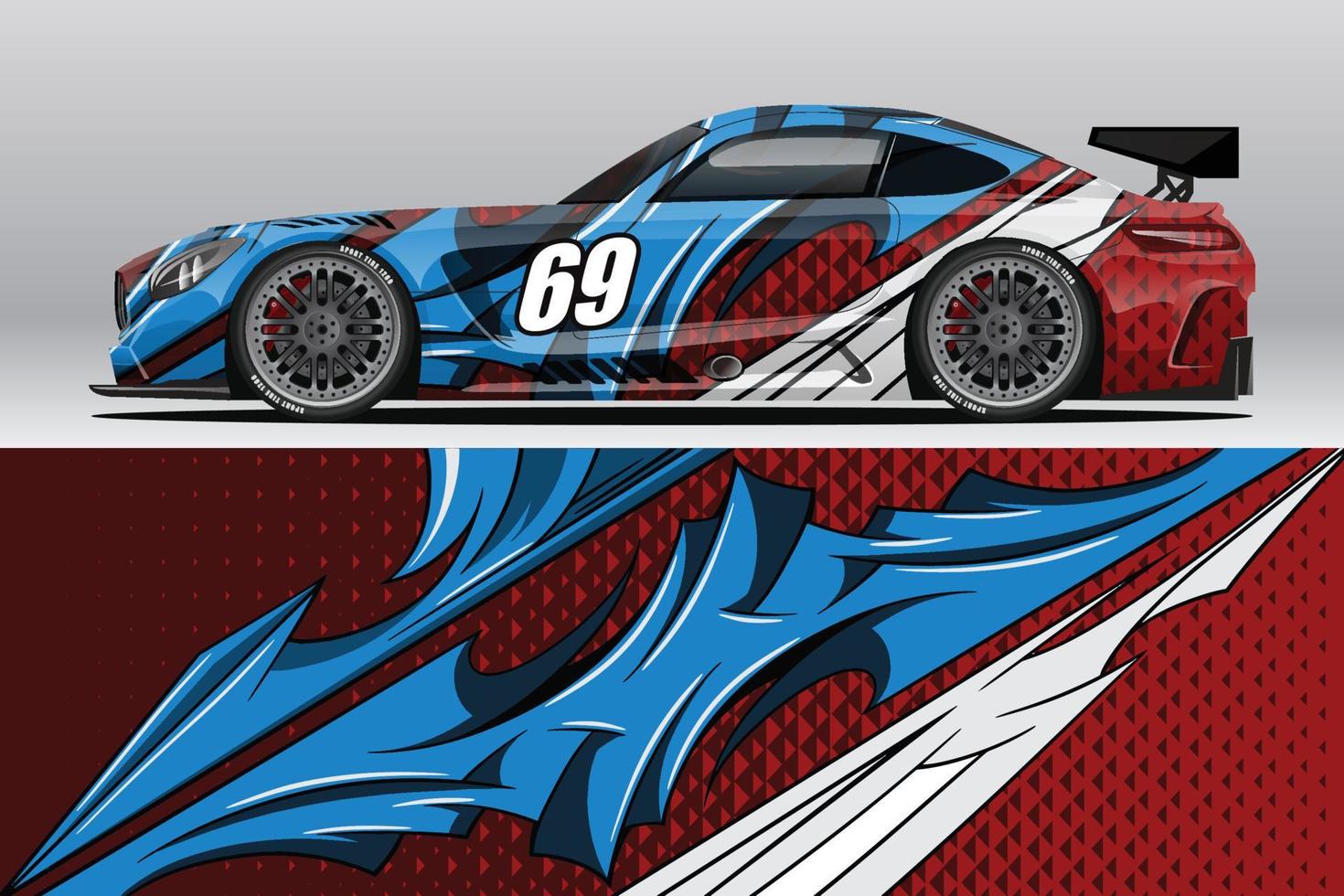 design de adesivo de envoltório de carro de corrida abstrato e fundo esportivo para uso diário de corrida ou adesivos de vinil de carro vetor