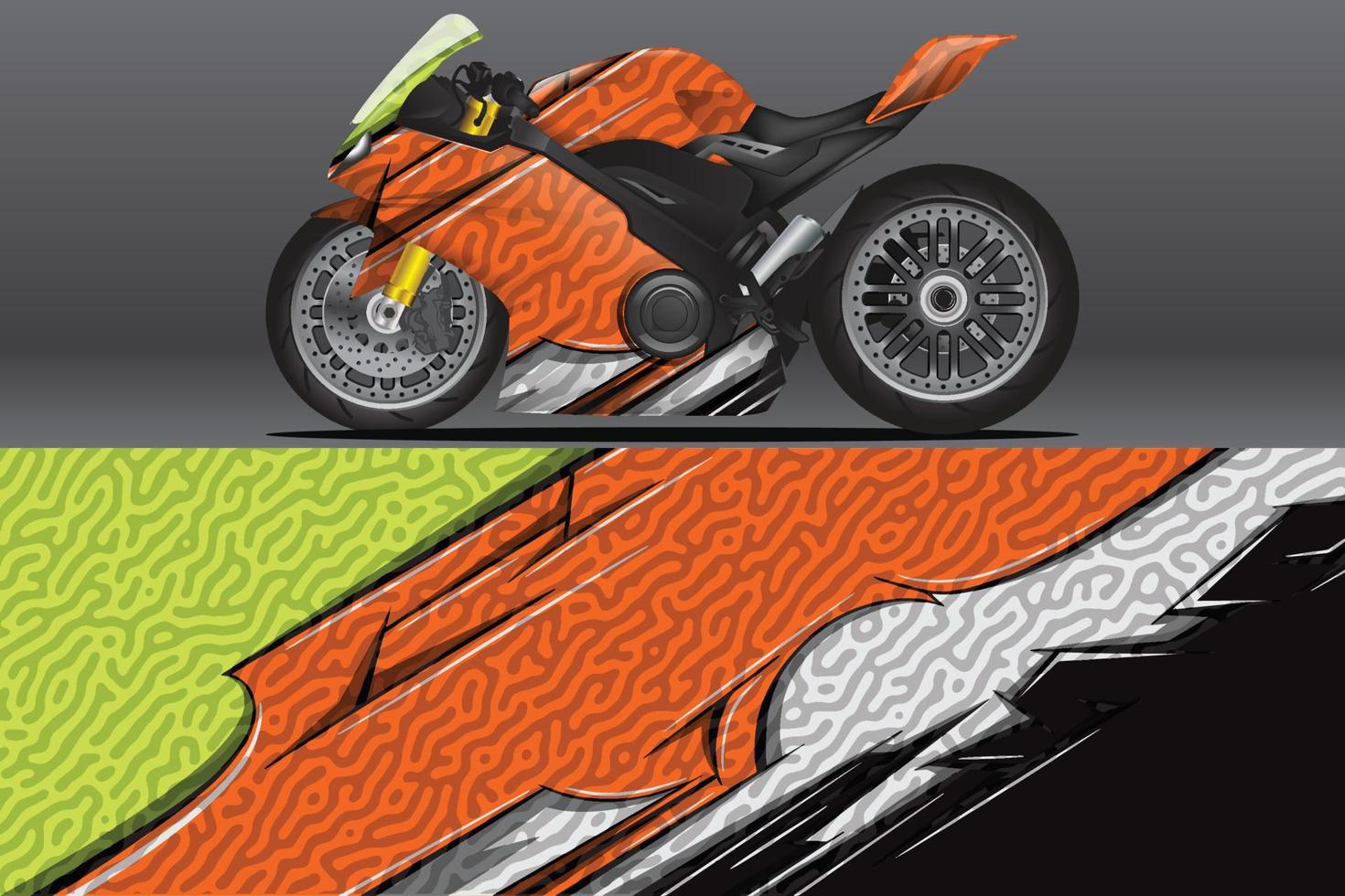 decalque de envoltório de motocicleta abstrato e design de adesivo de vinil vetor