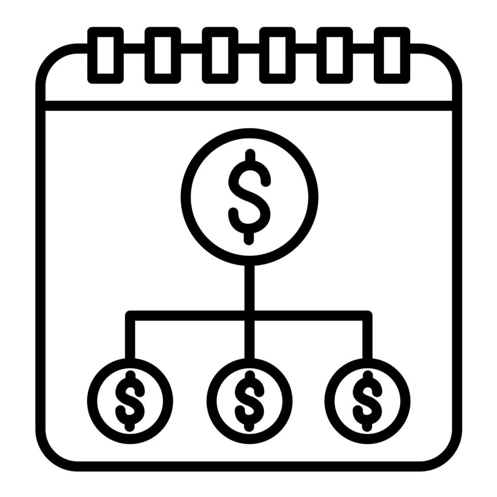 ícone de linha do tempo de investimento vetor