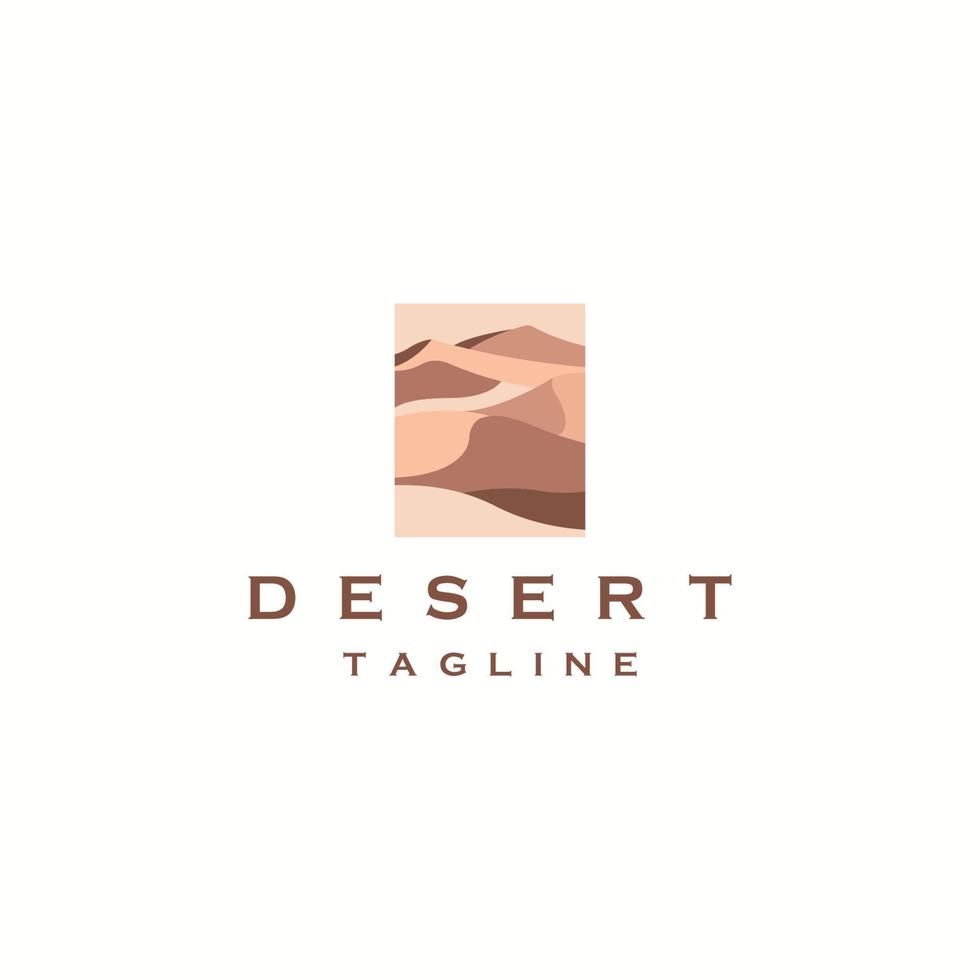 vetor plano de modelo de design de ícone de logotipo do deserto