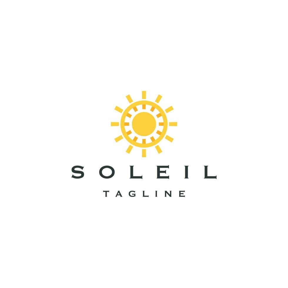 vetor plano de modelo de design de ícone de logotipo de sol