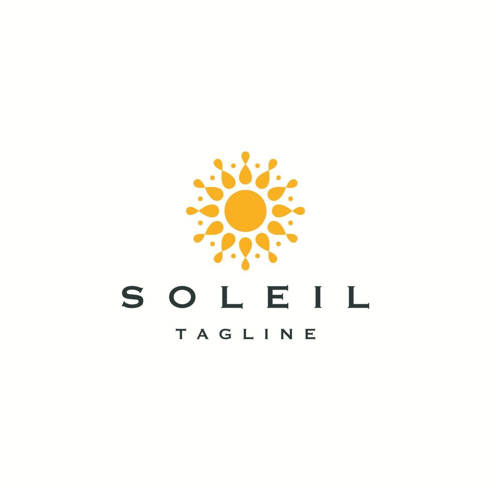 vetor plano de modelo de design de ícone de logotipo de sol